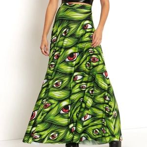 Blackmilk “EYE ON YOU MAXI SKIRT” Size Large L NWT Creepy Halloween